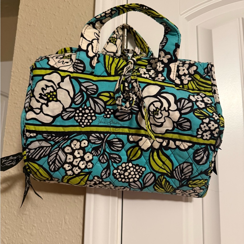 Vera Bradley Blue and Green Floral Travel Bag - Picture 5 of 5